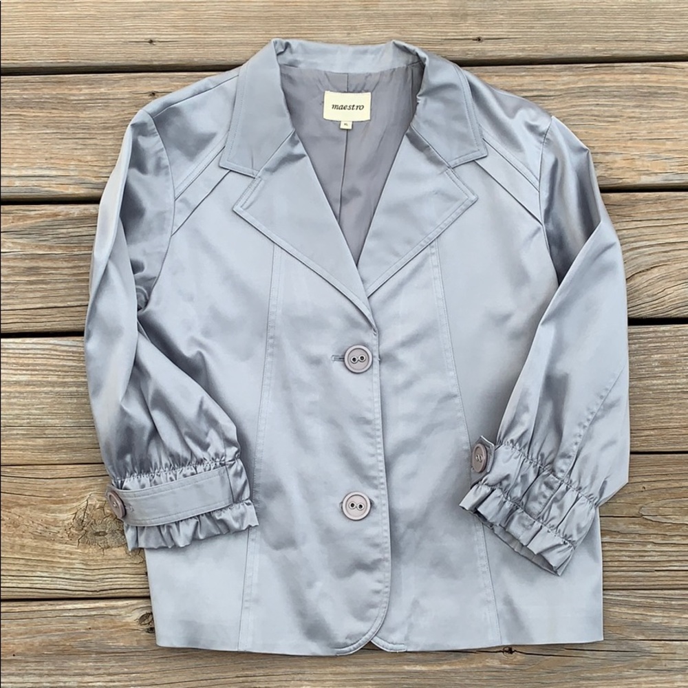 Grey, Decorative Sleeve, blazer